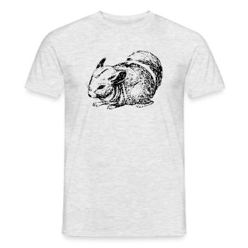 Contour de chinchilla - T-shirt homme - gris chiné - Devant - AI Model Male 178 dark (178cm)