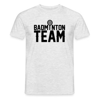 Badminton Team - Männer T-Shirt - Grau meliert - Vorne - AI Model Male 178 dark (178cm)