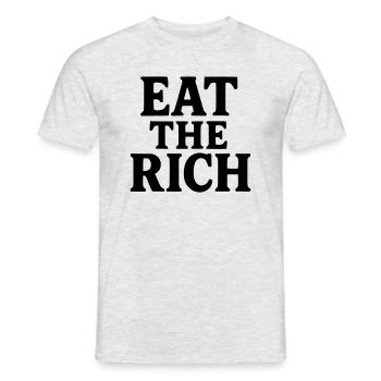 Mangez le noir riche - T-shirt homme - gris chiné - Devant - AI Model Male 178 dark (178cm)
