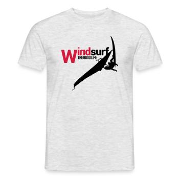 Windsurfen - Männer T-Shirt - Grau meliert - Vorne - AI Model Male 178 dark (178cm)