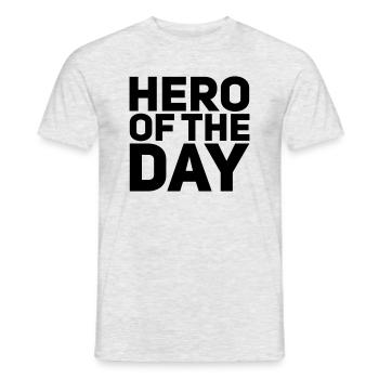 Hero of the Day - Männer T-Shirt - Grau meliert - Vorne - AI Model Male 178 dark (178cm)