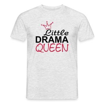 LITTLE DRAMA QUEEN mit Krone - Männer T-Shirt - Grau meliert - Vorne - AI Model Male 178 dark (178cm)