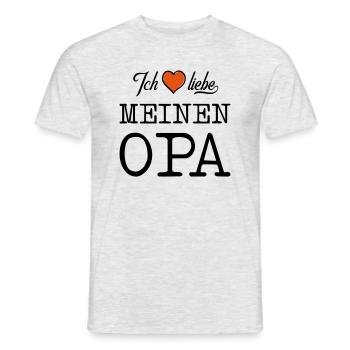 Ich liebe meinen Opa Herz - Männer T-Shirt - Grau meliert - Vorne - AI Model Male 178 dark (178cm)