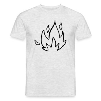 Fire, Camping, Icons, Symbols, Nature, Wildlife - T-shirt homme - gris chiné - Devant - AI Model Male 178 dark (178cm)