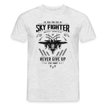 Fighter Jet Sky Fighter Jet Pilot Jet Fighter Airplane - Men's T-Shirt - heather grey - Front - AI Model Male 178 dark (178cm)