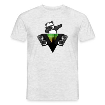 begeisterter Panda - Männer T-Shirt - Grau meliert - Vorne - AI Model Male 178 dark (178cm)