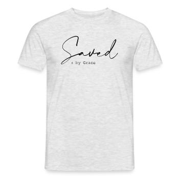 Saved by Grace - Men's T-Shirt - heather grey - Front - AI Model Male 178 dark (178cm)