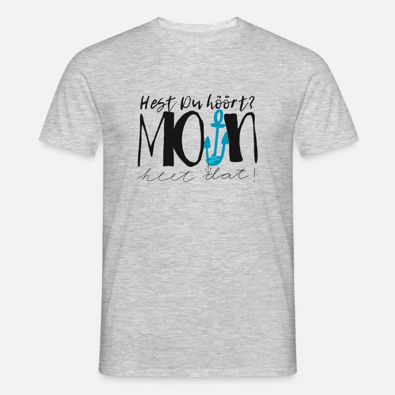 moin heet dat - Männer T-Shirt - Grau meliert