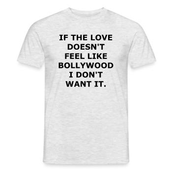LOVE Bollywood INDIA Indien Wahre Liebe Hindi - Männer T-Shirt - Grau meliert - Vorne - AI Model Male 178 dark (178cm)