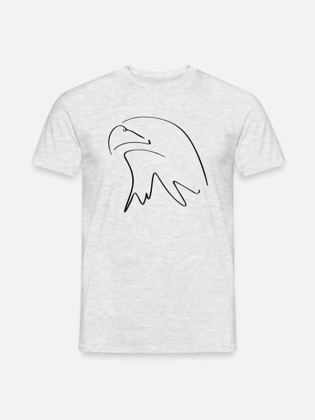 Adlerkopf Line Art - Minimalistisch - Männer T-Shirt - Grau meliert