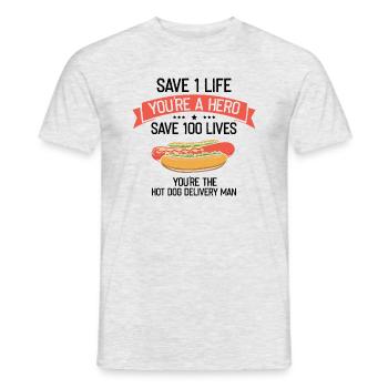 Hot Dog Maker Grill BBQ Hot Dog Grill Master - T-shirt homme - gris chiné - Devant - AI Model Male 178 dark (178cm)