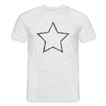 Stern gekritzelt Geschenk Kritzeln Hand gezeichnet - Männer T-Shirt - Grau meliert - Vorne - AI Model Male 178 dark (178cm)
