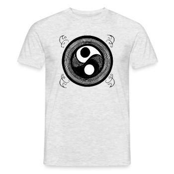 Yin Yang Sign Symbol Peace Happy 1 - Men's T-Shirt - heather grey - Front - AI Model Male 178 dark (178cm)