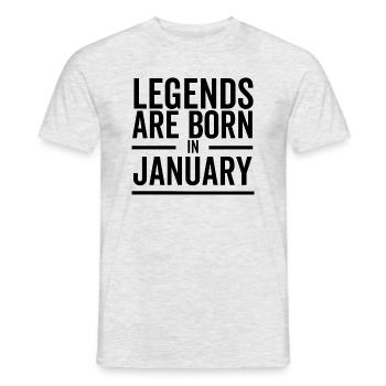 Legends Are Born in January - Men's T-Shirt - heather grey - Front - AI Model Male 178 dark (178cm)
