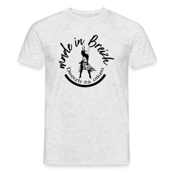 made in breizh - T-shirt homme - gris chiné - Devant - AI Model Male 178 dark (178cm)