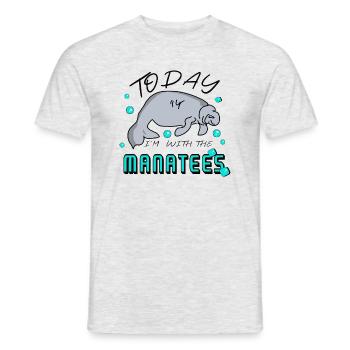 Manatee - Seekuh Spruch - Männer T-Shirt - Grau meliert - Vorne - AI Model Male 178 dark (178cm)