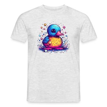 A colourful duckling with a beautiful beak and feathers - Men's T-Shirt - heather grey - Front - AI Model Male 178 dark (178cm)