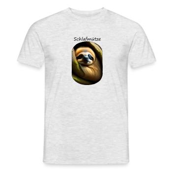 schlafendes Faultier - Männer T-Shirt - Grau meliert - Vorne - AI Model Male 178 dark (178cm)