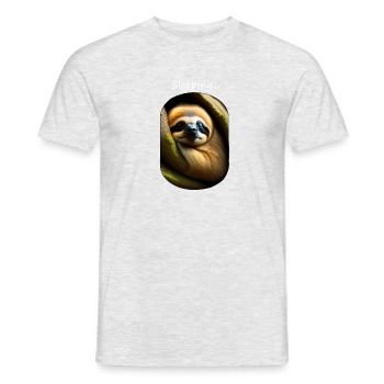 schlafendes Faultier - Männer T-Shirt - Grau meliert - Vorne - AI Model Male 178 dark (178cm)