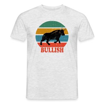 Retro Bull bullish - Männer T-Shirt - Grau meliert - Vorne - AI Model Male 178 dark (178cm)