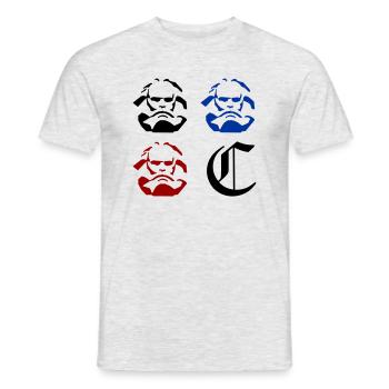 Chemnitz Karl-Marx-Kopf Pop-art - Männer T-Shirt - Grau meliert - Vorne - AI Model Male 178 dark (178cm)