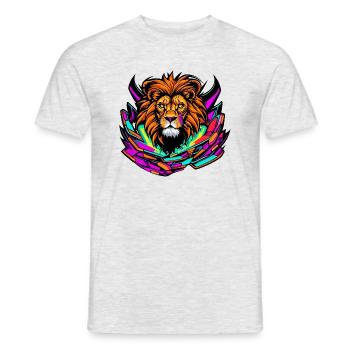 Heart and soul of a lion - Men's T-Shirt - heather grey - Front - AI Model Male 178 dark (178cm)