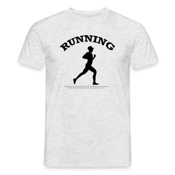 Running Marathon - Men's T-Shirt - heather grey - Front - AI Model Male 178 dark (178cm)