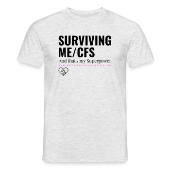 Survivre à l’EM/SFC - rose 💗 - T-shirt homme - gris chiné - Devant - AI Model Male 178 dark (178cm)