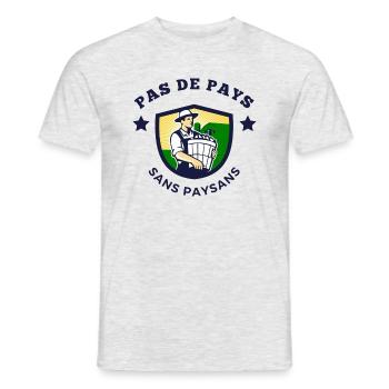 Pas de pays sans paysans - T-shirt homme - gris chiné - Devant - AI Model Male 178 dark (178cm)