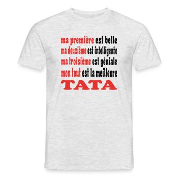 My TATA - Men's T-Shirt - heather grey - Front - AI Model Male 178 dark (178cm)