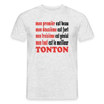 TONTON T-shirt - Männer T-Shirt - Grau meliert - Vorne - AI Model Male 178 dark (178cm)