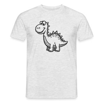 Dino Dinosaurier - Männer T-Shirt - Grau meliert - Vorne - AI Model Male 178 dark (178cm)