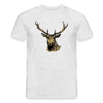 Hirsch - Männer T-Shirt - Grau meliert - Vorne - AI Model Male 178 dark (178cm)