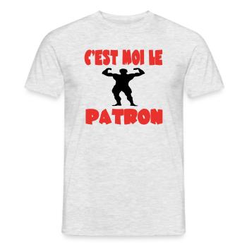 C'est moi le patron - T-shirt homme - gris chiné - Devant - AI Model Male 178 dark (178cm)