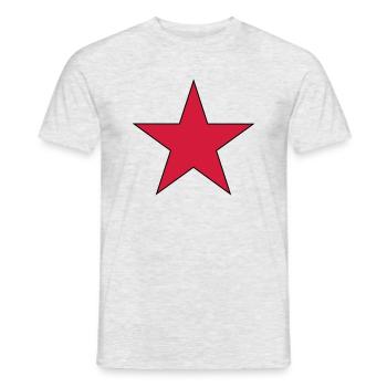 Roter Stern - Männer T-Shirt - Grau meliert - Vorne - AI Model Male 178 dark (178cm)