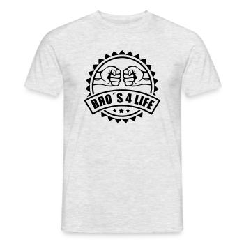 bros_4_life__logo_f1 - Men's T-Shirt - heather grey - Front - AI Model Male 178 dark (178cm)