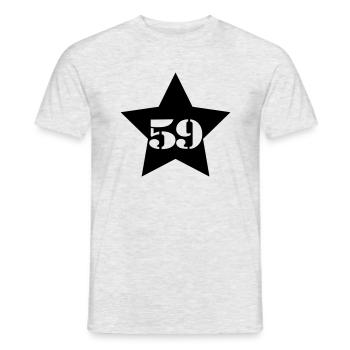 59__star___f1 - Männer T-Shirt - Grau meliert - Vorne - AI Model Male 178 dark (178cm)