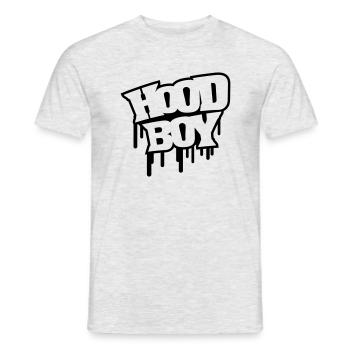 hood_boy_letters_graffiti_r1 - T-shirt homme - gris chiné - Devant - AI Model Male 178 dark (178cm)