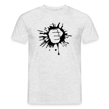 blob drop color graffiti fist hand clenched a - Men's T-Shirt - heather grey - Front - AI Model Male 178 dark (178cm)