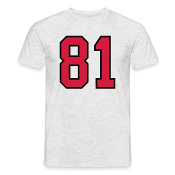 81 sports jersey football number new - Men's T-Shirt - heather grey - Front - AI Model Male 178 dark (178cm)