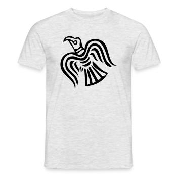 Wikinger Rabe Hugin - Männer T-Shirt - Grau meliert - Vorne - AI Model Male 178 dark (178cm)