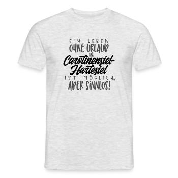 Ein Leben ohne Urlaub (schwarz) - Männer T-Shirt - Grau meliert - Vorne - AI Model Male 178 dark (178cm)