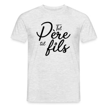 Tel père tel fils - T-shirt homme - gris chiné - Devant - AI Model Male 178 dark (178cm)