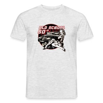 Old School 50's Rockabilly Pin Up - T-shirt homme - gris chiné - Devant - AI Model Male 178 dark (178cm)