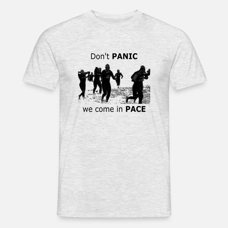 We come in pace - Männer T-Shirt - Grau meliert
