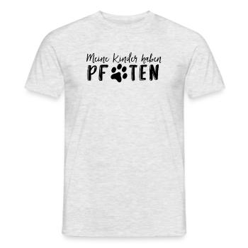 Meine Kinder haben Pfoten - Männer T-Shirt - Grau meliert - Vorne - AI Model Male 178 dark (178cm)