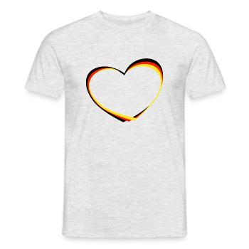 Heart flag team Germany silhouette symbol - Men's T-Shirt - heather grey - Front - AI Model Male 178 dark (178cm)