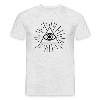 Auge Dreieck Strahlen - Männer T-Shirt - Grau meliert - Vorne - AI Model Male 178 dark (178cm)