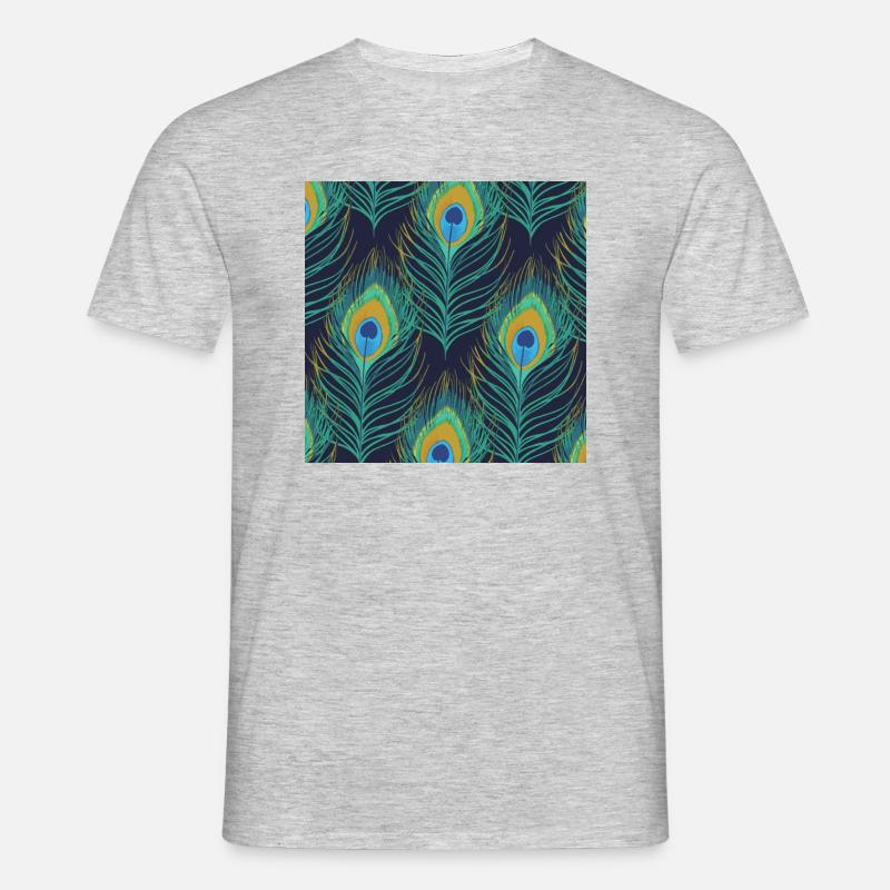 Peacock feather peacock feathers pattern - Men's T-Shirt - heather grey