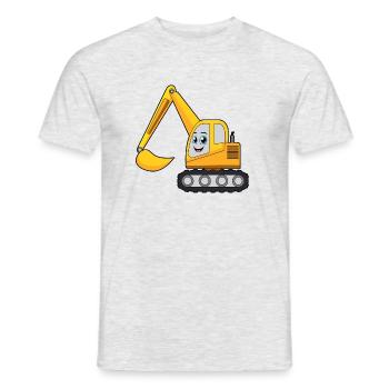 Bagger Baustelle - Männer T-Shirt - Grau meliert - Vorne - AI Model Male 178 dark (178cm)